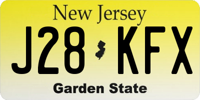 NJ license plate J28KFX