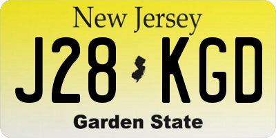 NJ license plate J28KGD