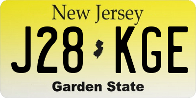 NJ license plate J28KGE