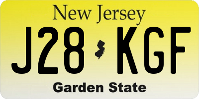 NJ license plate J28KGF