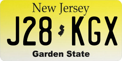 NJ license plate J28KGX