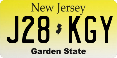 NJ license plate J28KGY