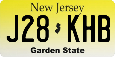 NJ license plate J28KHB