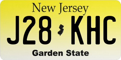 NJ license plate J28KHC