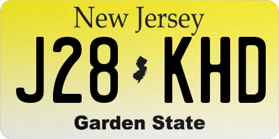 NJ license plate J28KHD