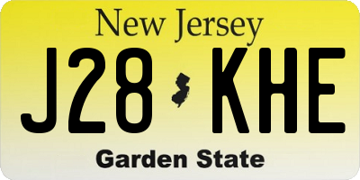 NJ license plate J28KHE