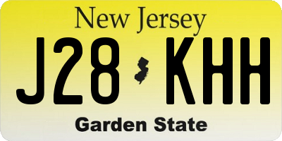 NJ license plate J28KHH
