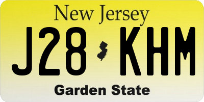NJ license plate J28KHM