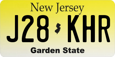 NJ license plate J28KHR