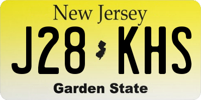 NJ license plate J28KHS