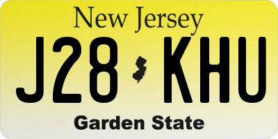 NJ license plate J28KHU