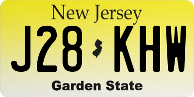 NJ license plate J28KHW