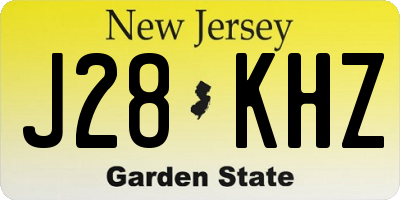 NJ license plate J28KHZ