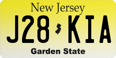 NJ license plate J28KIA