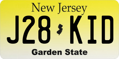 NJ license plate J28KID
