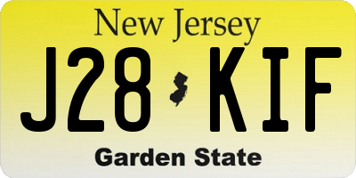 NJ license plate J28KIF