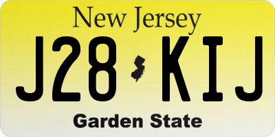 NJ license plate J28KIJ