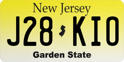 NJ license plate J28KIO