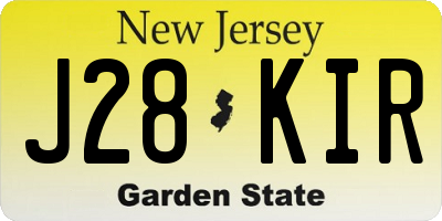 NJ license plate J28KIR