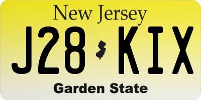 NJ license plate J28KIX