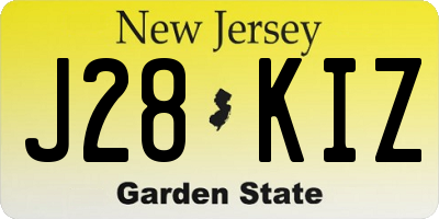 NJ license plate J28KIZ