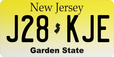 NJ license plate J28KJE