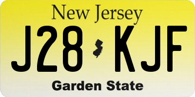 NJ license plate J28KJF