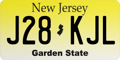 NJ license plate J28KJL