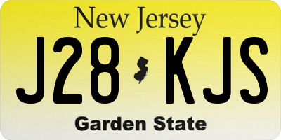 NJ license plate J28KJS