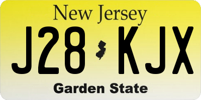 NJ license plate J28KJX