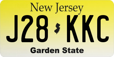 NJ license plate J28KKC