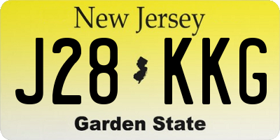 NJ license plate J28KKG