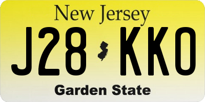 NJ license plate J28KKO