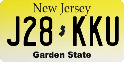 NJ license plate J28KKU