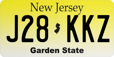 NJ license plate J28KKZ