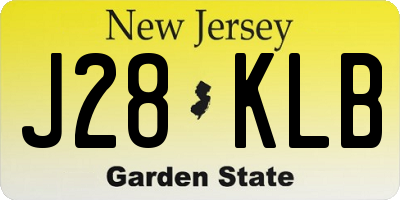 NJ license plate J28KLB