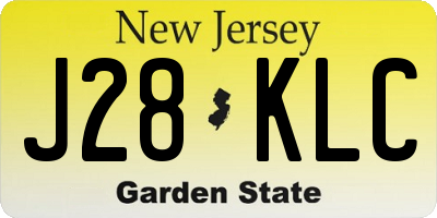 NJ license plate J28KLC