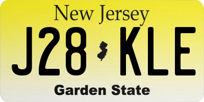 NJ license plate J28KLE