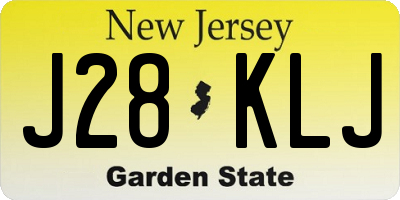 NJ license plate J28KLJ