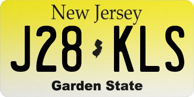 NJ license plate J28KLS