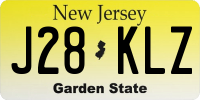 NJ license plate J28KLZ