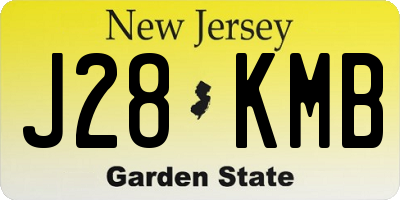 NJ license plate J28KMB