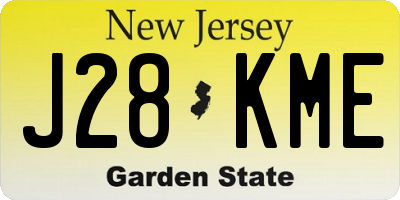 NJ license plate J28KME