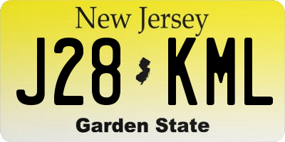 NJ license plate J28KML