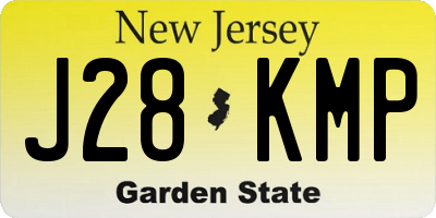 NJ license plate J28KMP