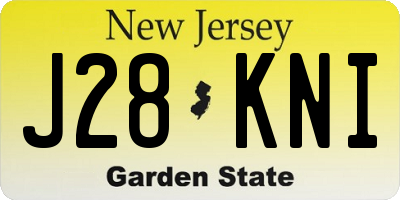 NJ license plate J28KNI