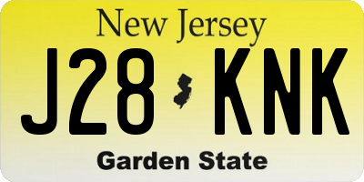 NJ license plate J28KNK