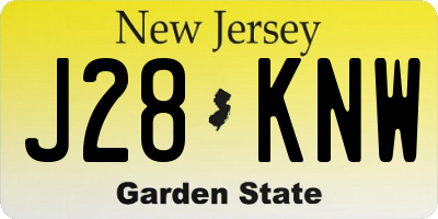 NJ license plate J28KNW