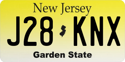 NJ license plate J28KNX
