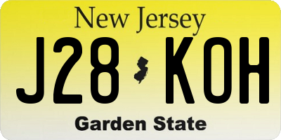 NJ license plate J28KOH